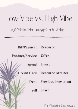 Low High Vibe Words