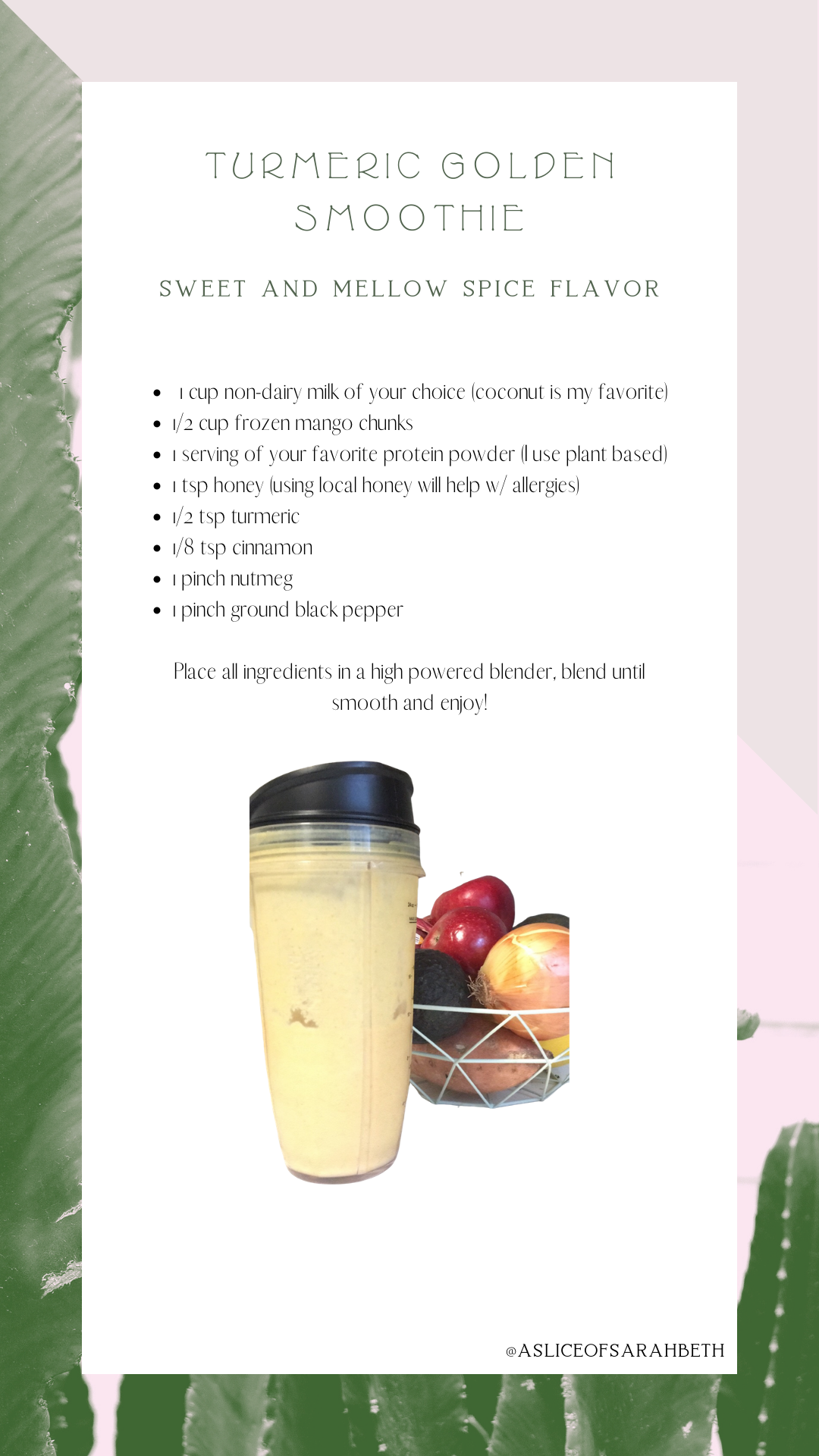 Turmeric Golden Smoothie recipe